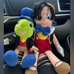 1992 Mattel Plushies - Pinocchio and Jiminy Cricket with Tags